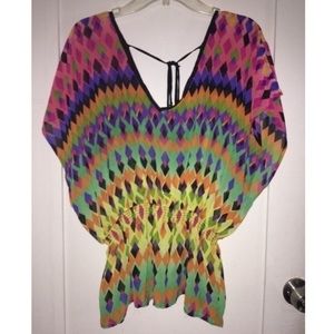 F21 Carnival Nights Sheer Top